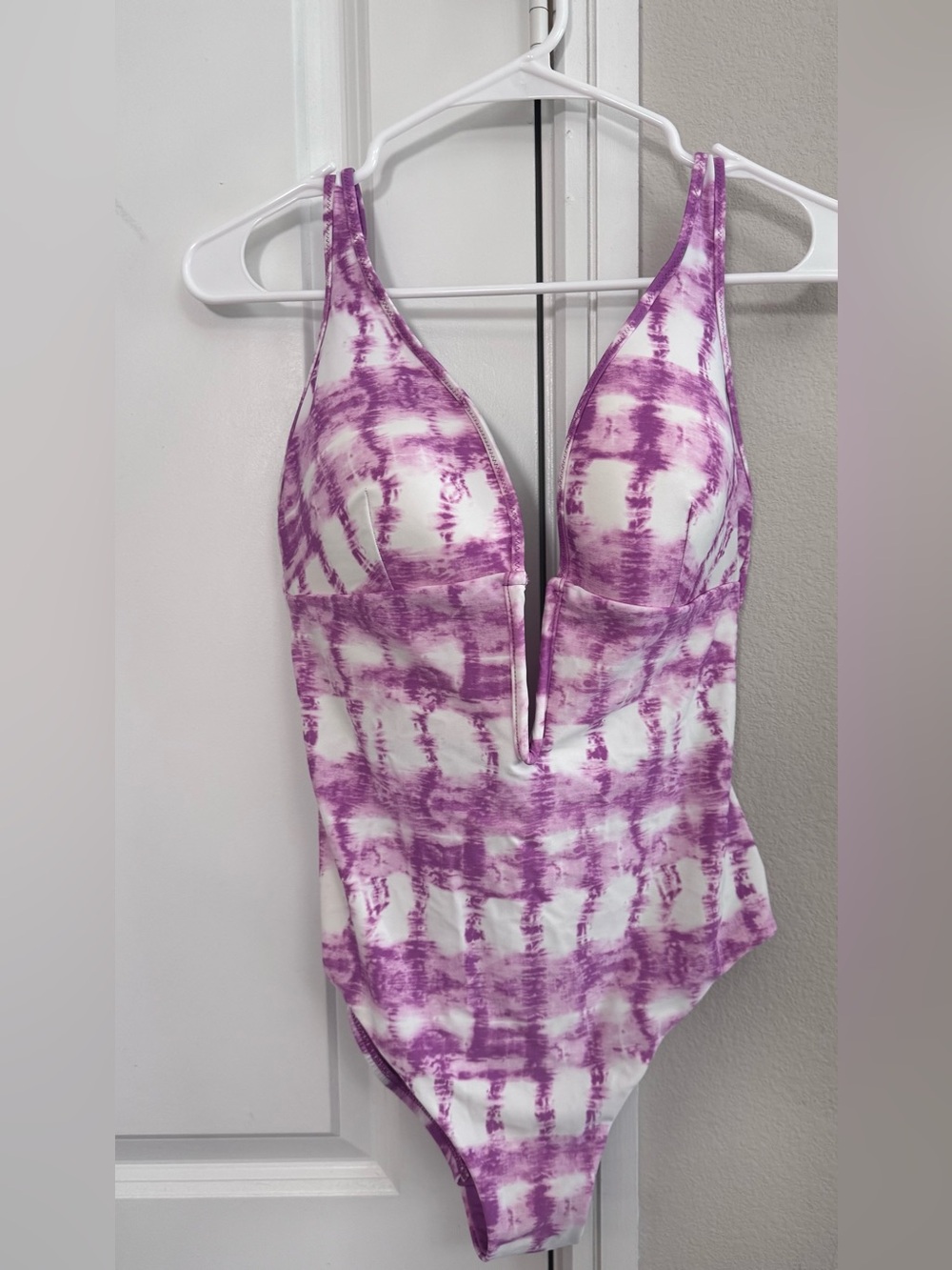 Bar III Pink and White Tie-Dye Swimsuit